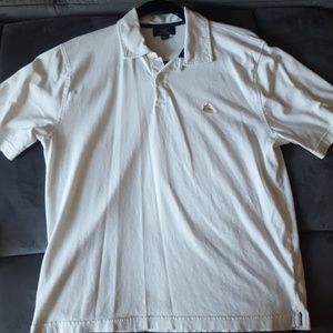 Brooks brothers polo, medium, white with gold